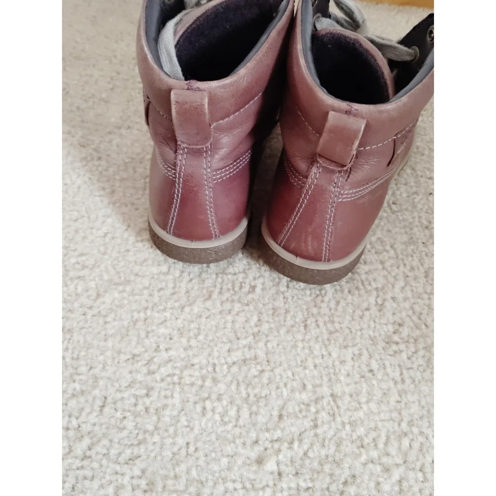 ECCO Track 6 Brown Leather Ankle Boots Lace‑Up‎ Comfort Women 6.5 / 37 Preppy
